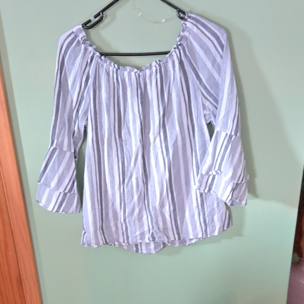Alyx Blue and White Striped Blouse
